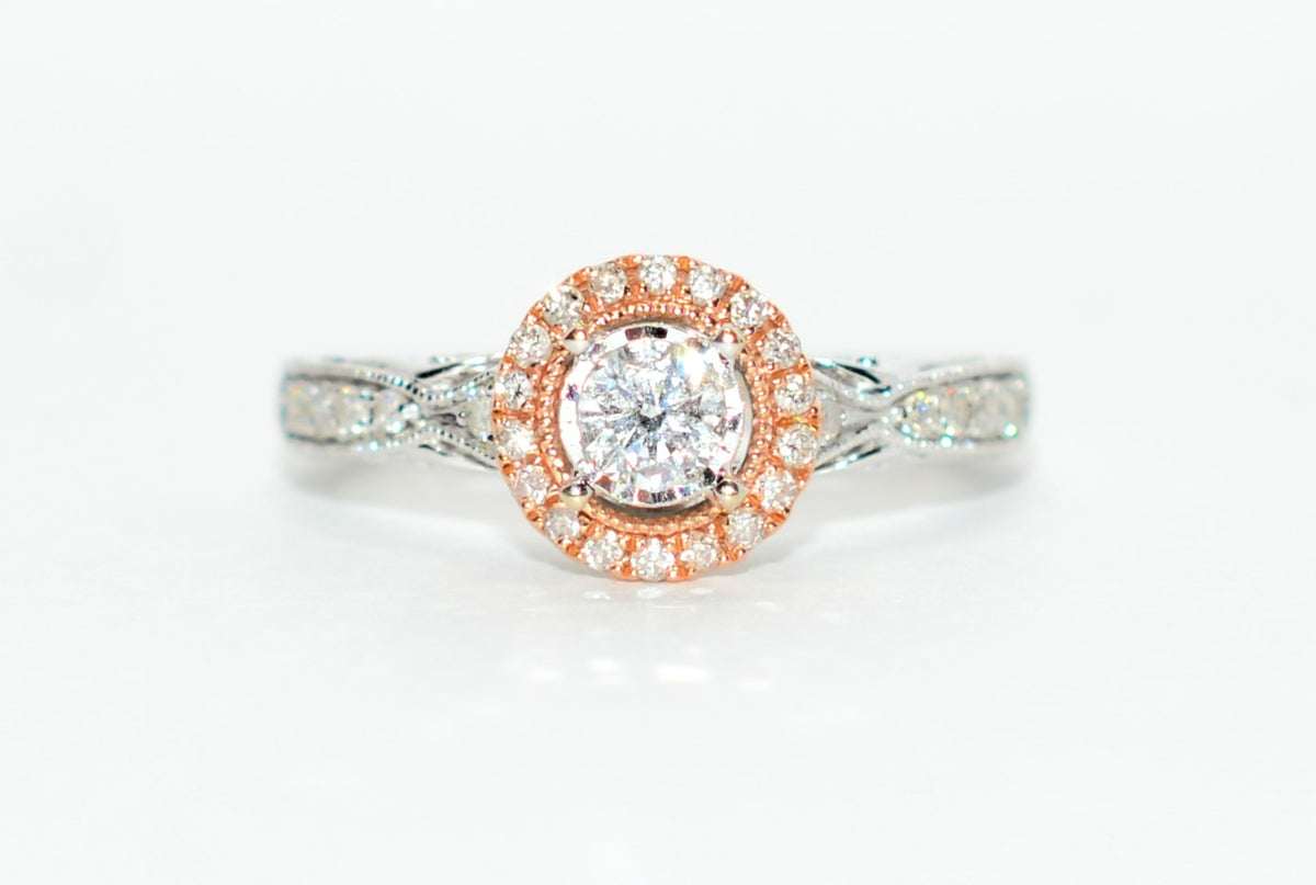 Simply Vera Vera Wang Natural Diamond Ring 14K White Rose