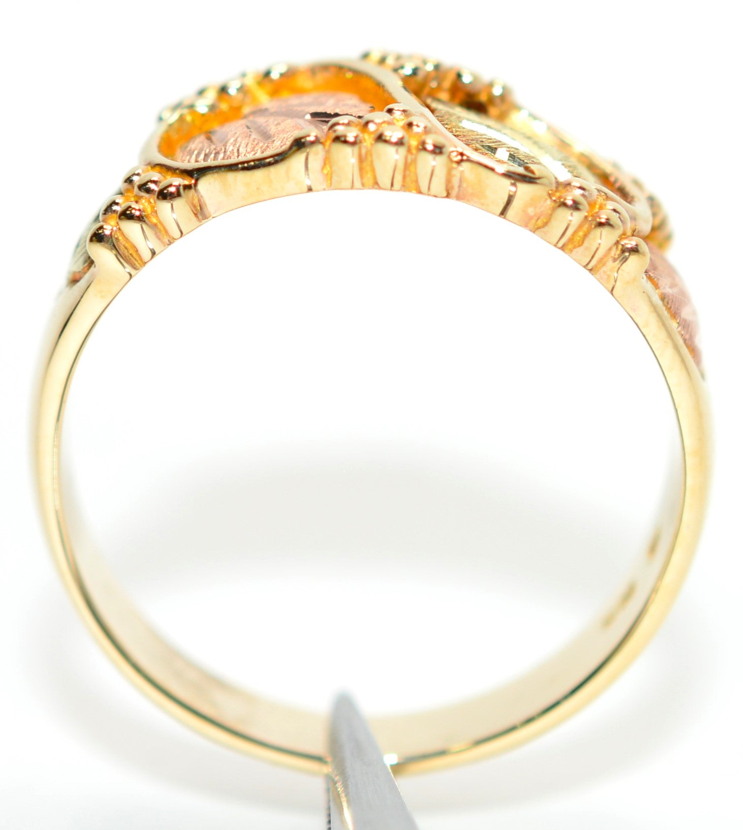 Black Hills Gold Ring 10K Solid Gold Men's Ring Leaf Ring Boho Ring Vine Ring Tri-Tone Gold Tri-Color Gold Vintage Estate Jewellery USA