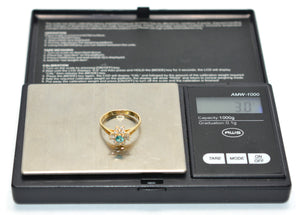 Natural Grandidierite & Diamond Ring 18K Solid Gold .76tcw Cluster Halo Fine Gemstone Ladies Ring Womens Fine Jewelry Estate Jewellery