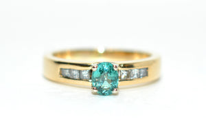 Natural Brazilian Paraiba Tourmaline & Diamond Ring 14K Solid Gold 1.09tcw Gemstone Women's Ring Jewellery Statement Ring Fine Jewelry Engagement Ring