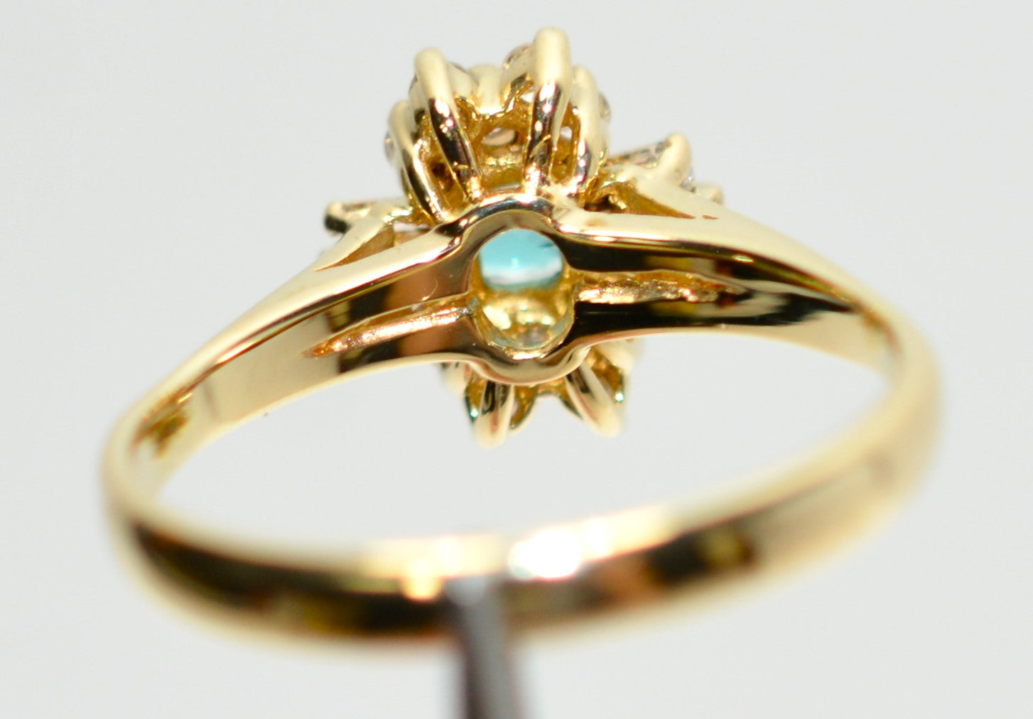 Natural Grandidierite & Diamond Ring 18K Solid Gold .76tcw Cluster Halo Fine Gemstone Ladies Ring Womens Fine Jewelry Estate Jewellery