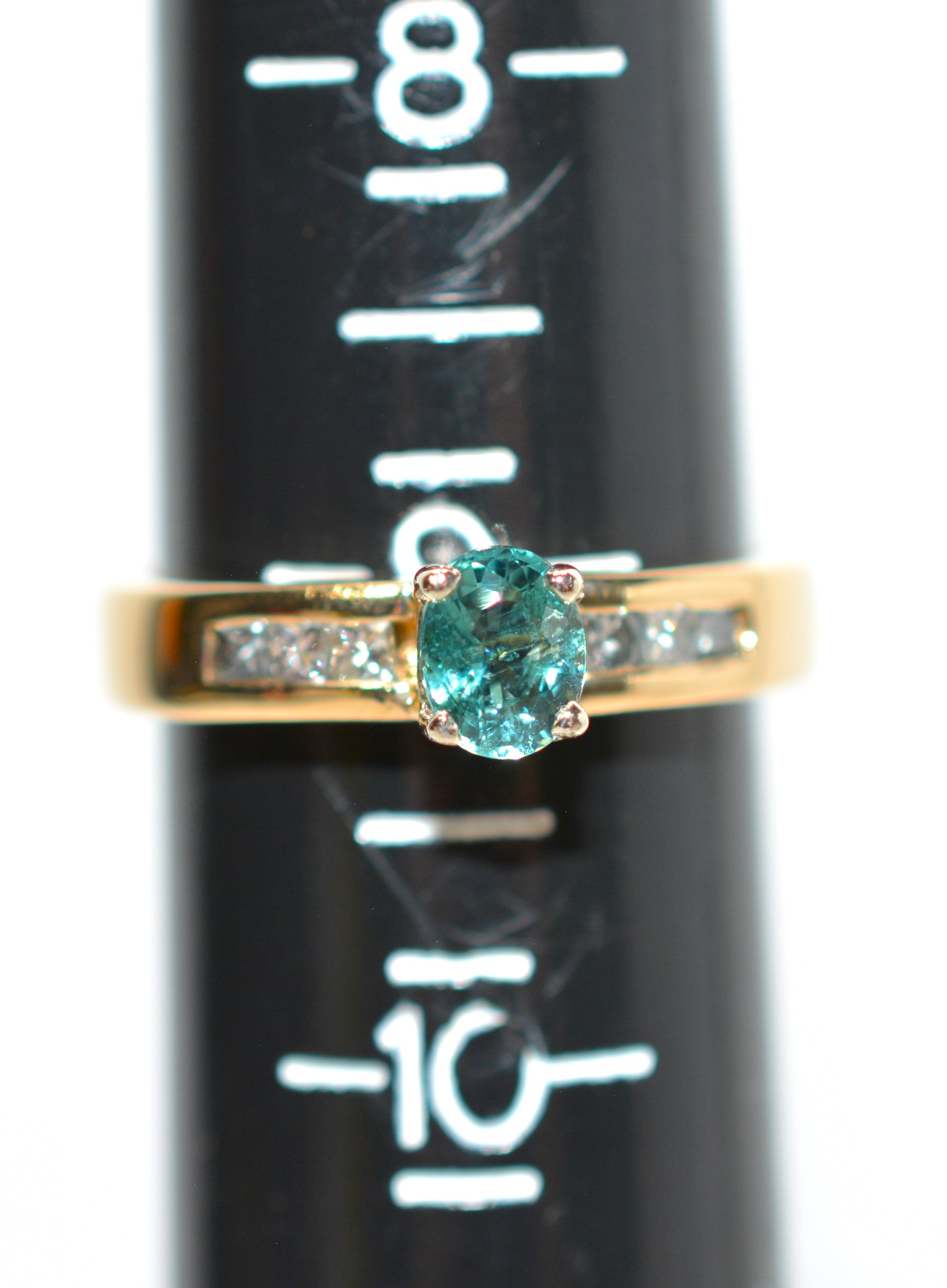 Natural Brazilian Paraiba Tourmaline & Diamond Ring 14K Solid Gold 1.09tcw Gemstone Women's Ring Jewellery Statement Ring Fine Jewelry Engagement Ring