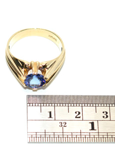 Certified Natural D'Block Tanzanite 14K Gold 1.72ct Mens Ring Solitaire Ring Gents Ring Vintage Ring Blue Purple Gemstone Violet Cocktail