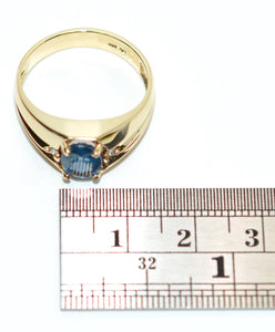 Natural Ceylon Sapphire & Diamond Ring 10K Solid Gold 1.41tcw Mens Ring Blue Gemstone September Birthstone Ring Vintage Estate Gents Ring