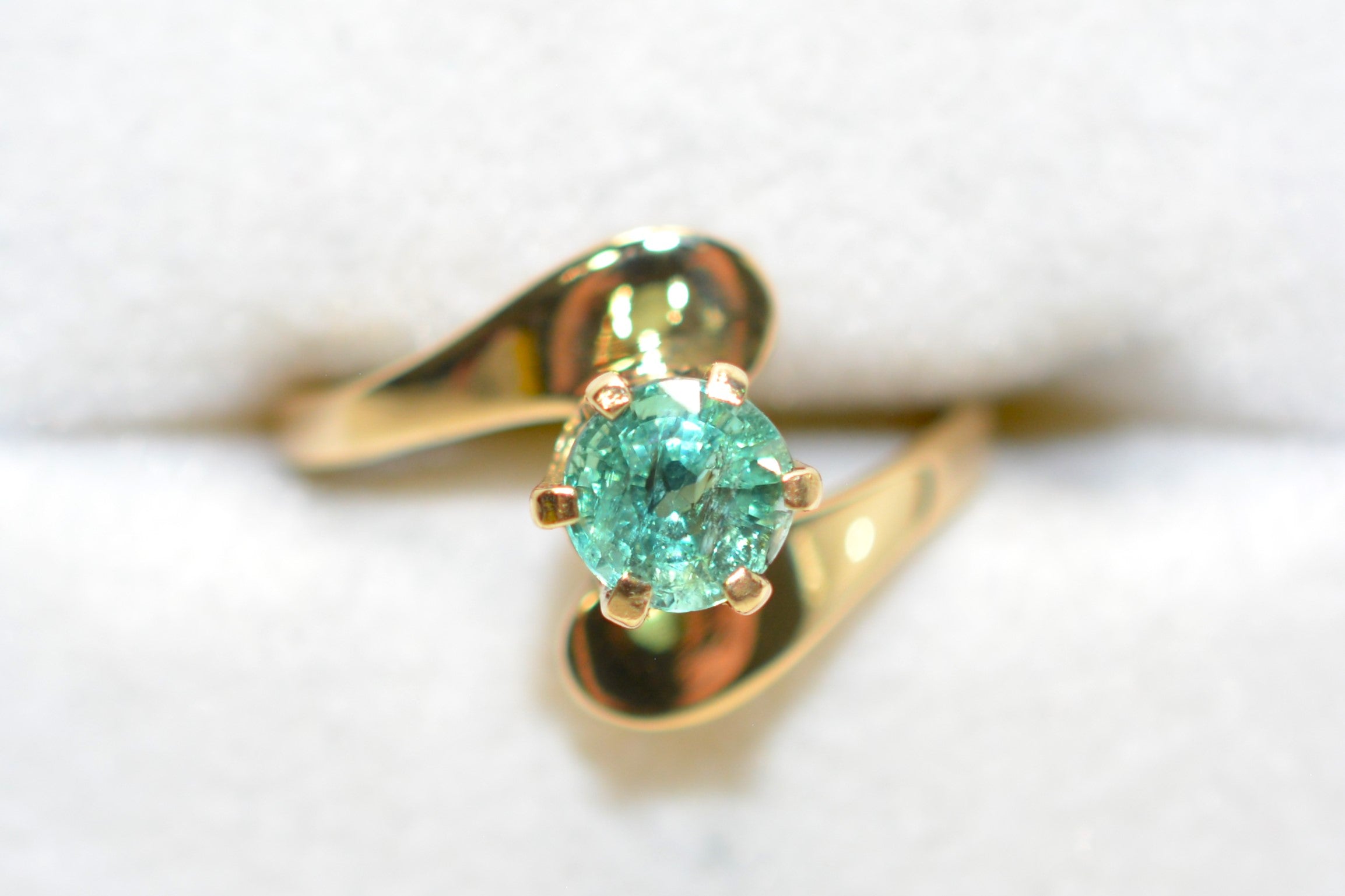 Natural Paraiba Tourmaline Ring 14K Solid Gold .72ct Solitaire Ring Fine Womens Ring Estate Jewelry Gemstone Ring Statement Ring Birthstone