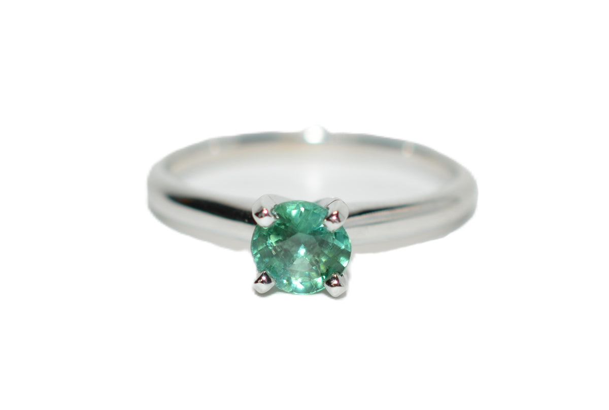 Shane Natural Paraiba Tourmaline Ring 14K Solid White Gold