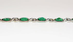 Natural Colombian Emerald Bracelet 14K Solid White Gold 7.98tcw Tennis Bracelet May Birthstone Bracelet Green Bracelet Vintage Bracelet
