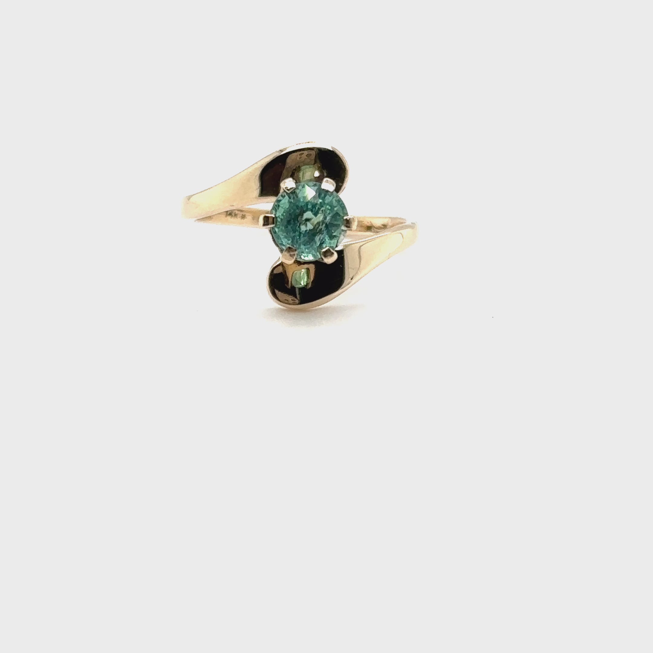 Natural Paraiba Tourmaline Ring 14K Solid Gold .72ct Solitaire Ring Fine Womens Ring Estate Jewelry Gemstone Ring Statement Ring Birthstone