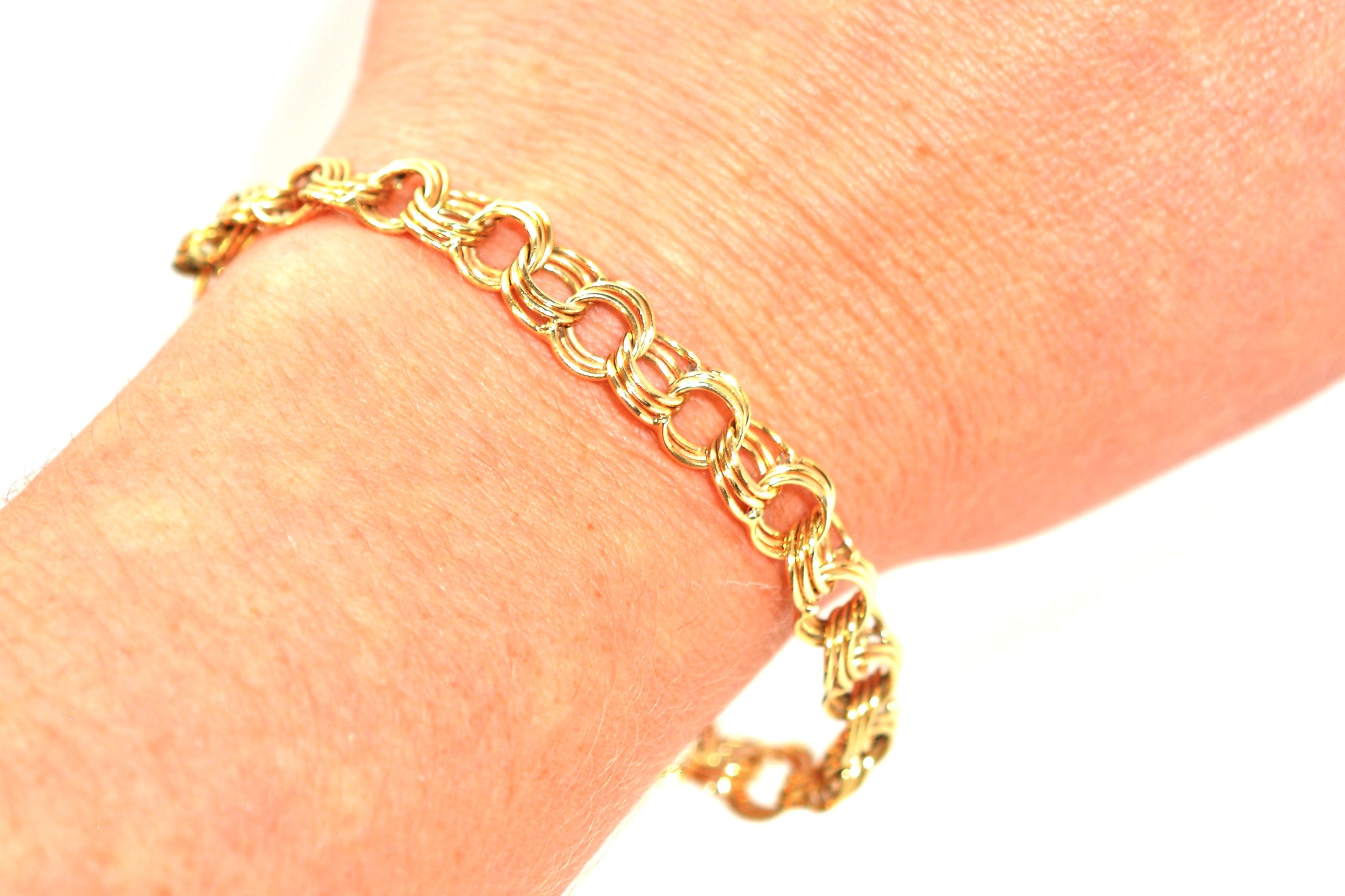14K Solid Gold Bracelet Chain Bracelet Link Bracelet Ladies Bracelet Vintage Bracelet Antique Bracelet Estate Jewelry Fine Estate Jewellery