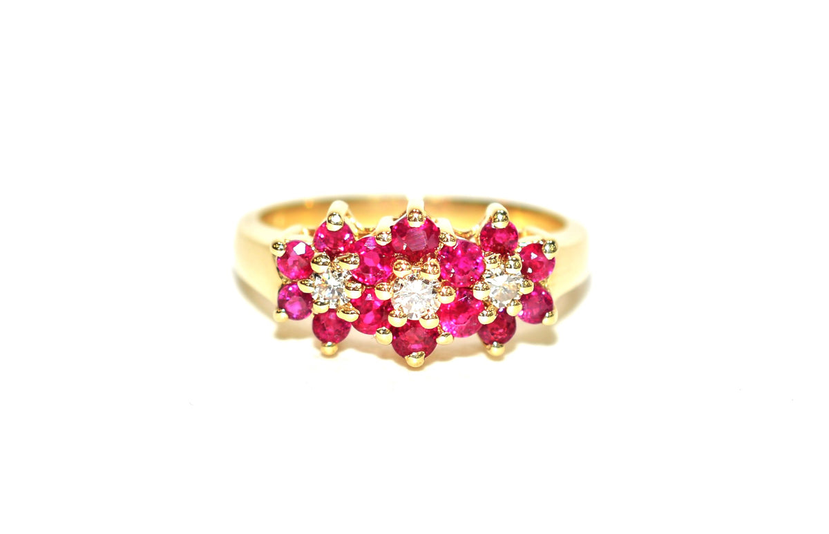 Natural Ruby & Diamond Ring 14K Solid Gold .79tcw Gemstone Ring Ruby R