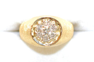 Natural Diamond Ring 14K Solid Gold .28tcw Men's Ring Cocktail Ring Statement Ring Cluster Ring Estate Jewelry Fine Vintage Ring Gentlemens