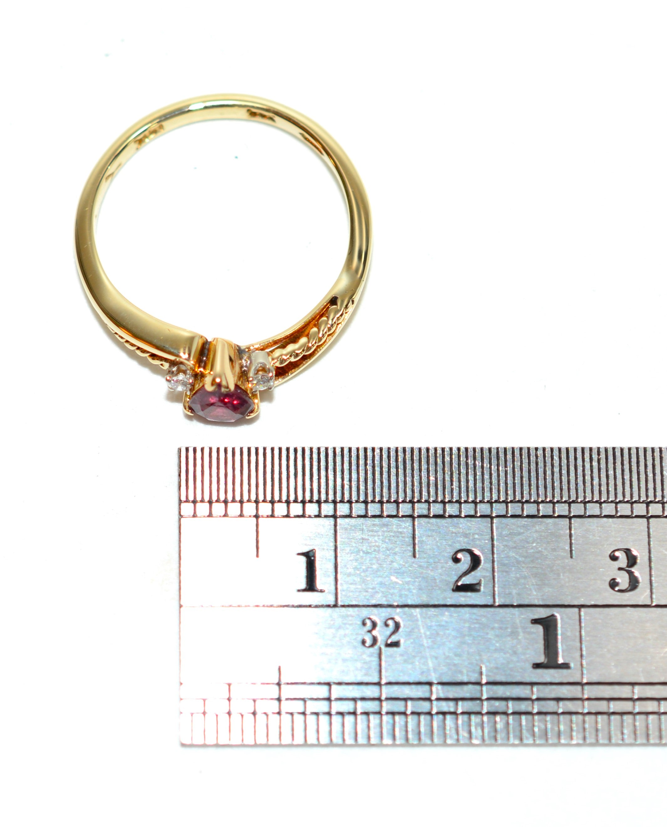 Natural Ruby & Diamond Ring 14K Solid Gold .46tcw Bridal Wedding Engagement Birthstone Statement Cocktail Estate Vintage Jewelry Jewellery