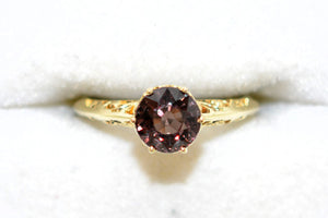 Natural Malaia Malaya Garnet Ring 14K Solid Gold 1.32ct Solitaire Ring Engagement Ring Gemstone Ring Womens Ring Estate Jewelry Vintage Fine