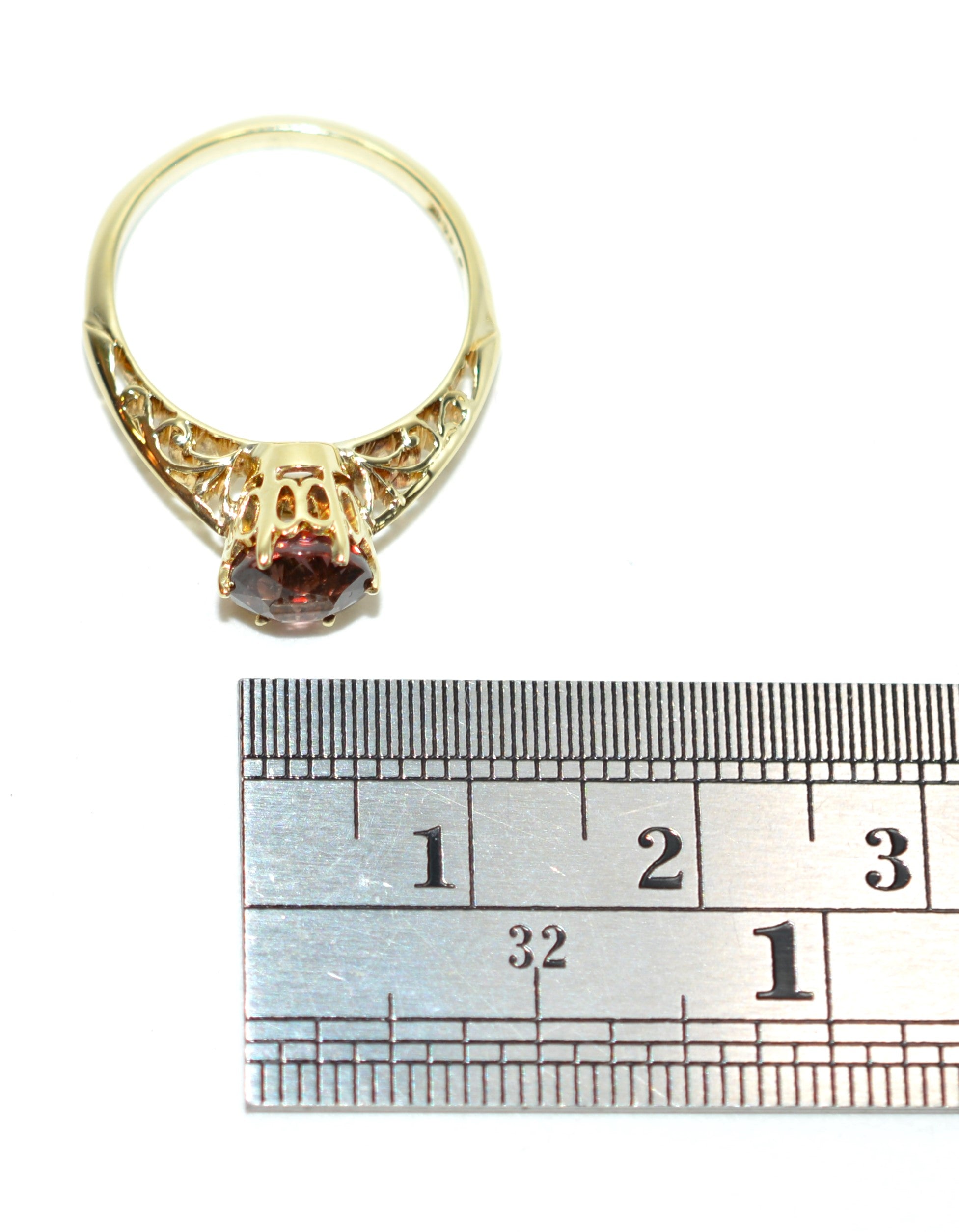 Natural Malaia Malaya Garnet Ring 14K Solid Gold 1.32ct Solitaire Ring Engagement Ring Gemstone Ring Womens Ring Estate Jewelry Vintage Fine