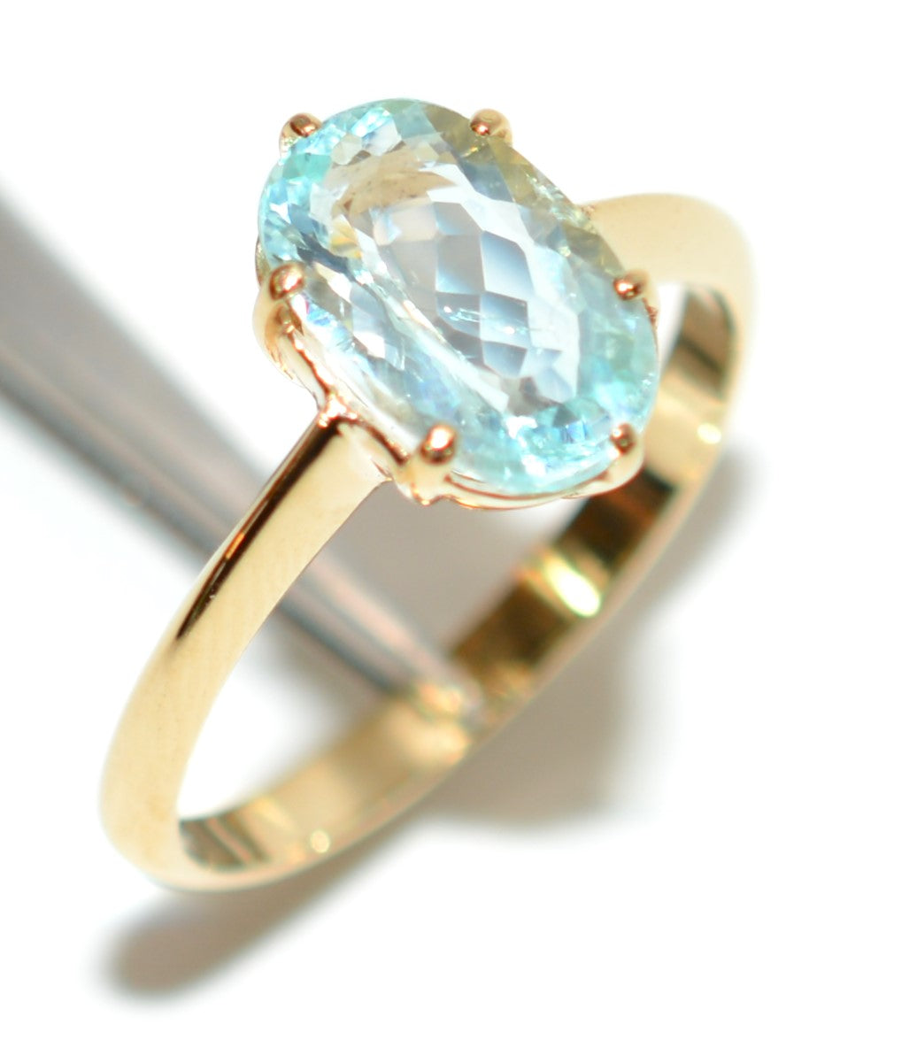 Certified Natural Paraiba Tourmaline Ring 14K Gold 1.91ct Solitaire Birthstone Statement Cocktail Ring Gemstone Engagement Ring Bridal Blue