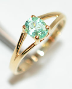 Natural Paraiba Tourmaline Ring 14K Gold .42ct Birthstone Solitaire Cocktail Ring Aqua Gemstone Engagement Ring Vintage Estate Jewellery