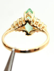 Certified Natural Paraiba Tourmaline & Diamond Ring 14K Gold 1.80tcw Birthstone Statement Cocktail Marquise Gemstone Ring Green Estate Jewel