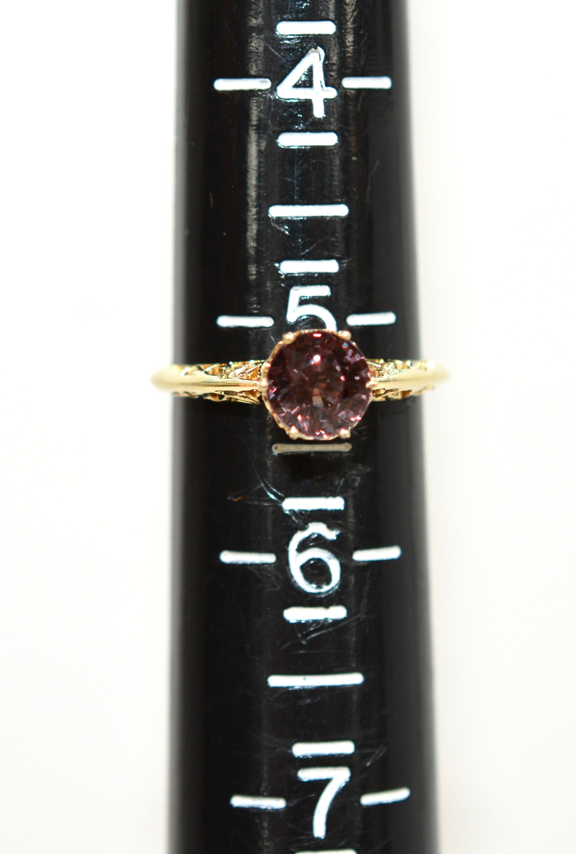 Natural Malaia Malaya Garnet Ring 14K Solid Gold 1.19ct Solitaire Ring Engagement Ring Gemstone Ring Womens Ring Estate Jewelry Vintage Fine