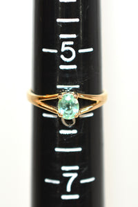 Natural Paraiba Tourmaline Ring 14K Gold .42ct Birthstone Solitaire Cocktail Ring Aqua Gemstone Engagement Ring Vintage Estate Jewellery