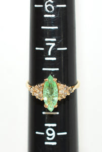 Certified Natural Paraiba Tourmaline & Diamond Ring 14K Gold 1.80tcw Birthstone Statement Cocktail Marquise Gemstone Ring Green Estate Jewel