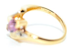 Certified Natural Padparadscha Sapphire & Diamond Ring 14K Yellow Gold 1.02tcw Statement