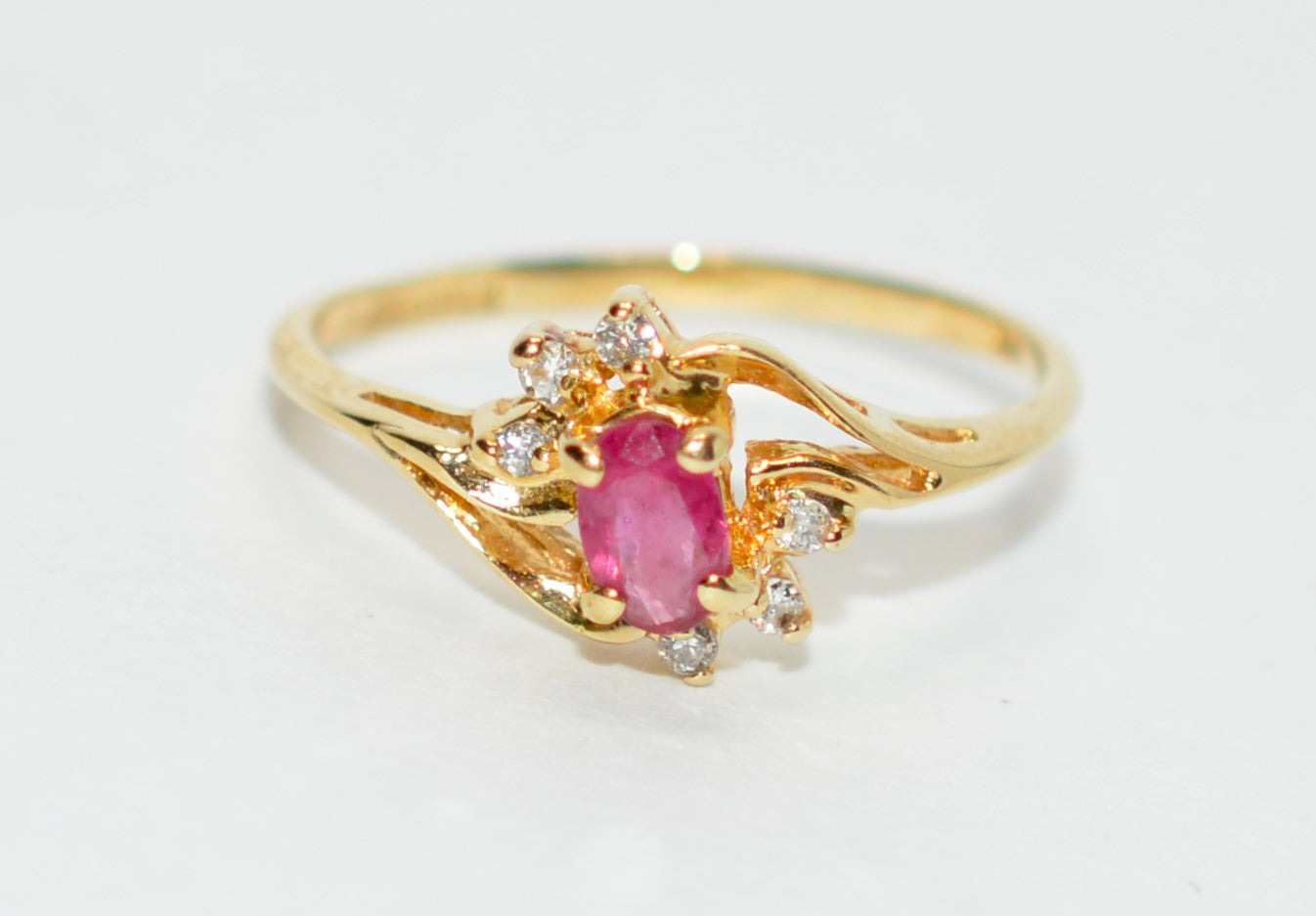 Natural Ruby & Diamond Ring 14K Solid Gold .29tcw Engagement Ring Ruby Gemstone Red Birthstone Jewellery Jewelry Fine Promise Bridal Vintage