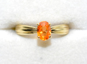 Natural Spessartine Garnet Ring 10K Solid Gold 1.04ct Solitaire Orange Ring Statement Ring Gemstone Ring Ladies Fine Birthstone Jewellery