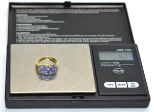 Natural Tanzanite Ring 14K Solid Gold 2.94tcw Cluster Ring Gemstone Ring Vintage