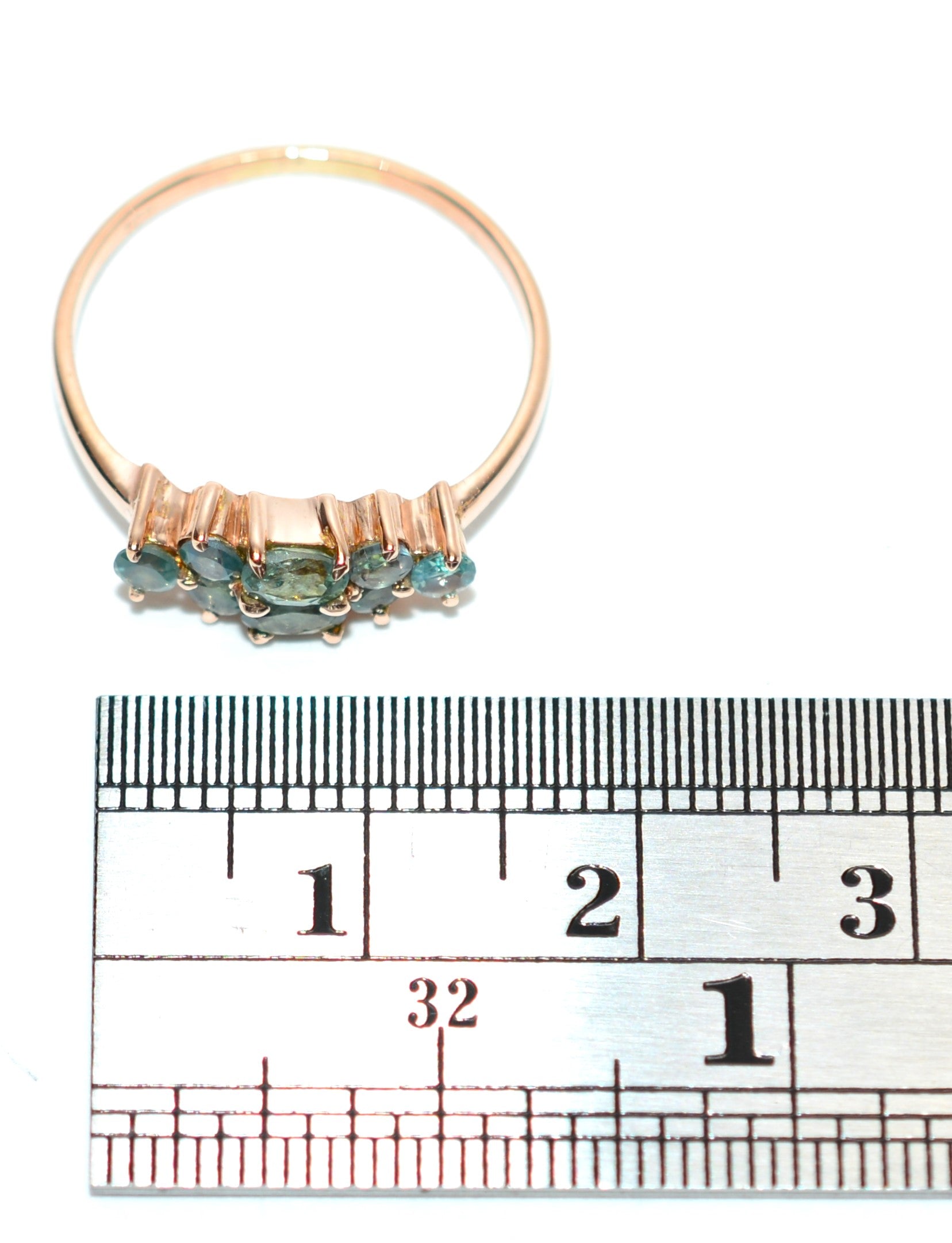 Natural Alexandrite Ring 10K Gold .72tcw Cluster Ring Gemstone Ring Vintage Gem