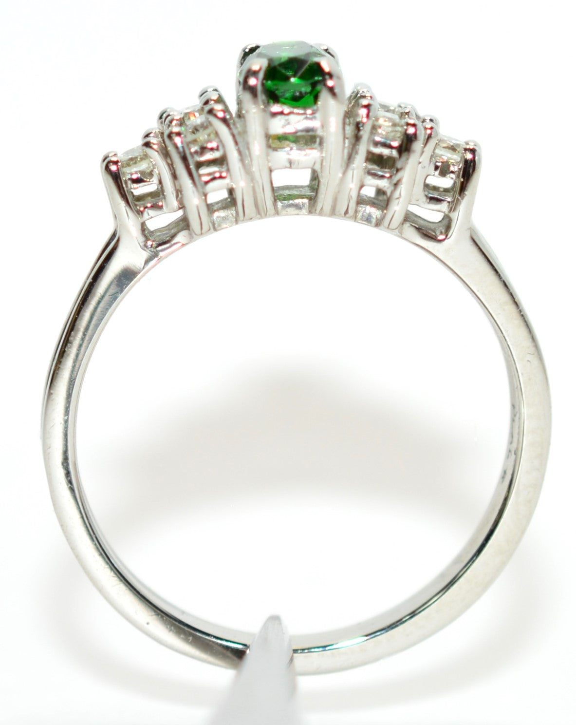 Natural Tsavorite Garnet & Diamond Ring Solid Platinum .75tcw Gemstone Ring Engagement Ring Women's Ring Wedding Ring Bridal Jewelry Green