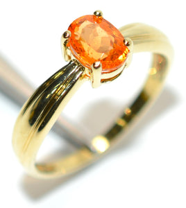 Natural Spessartine Garnet Ring 10K Solid Gold 1.04ct Solitaire Orange Ring Statement Ring Gemstone Ring Ladies Fine Birthstone Jewellery