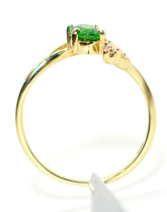 Natural Tsavorite Garnet & Diamond Ring 14K Solid Gold .49tcw Gemstone Ring Engagement Ring Women's Ring Wedding Ring Bridal Jewelry Green