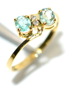 Natural Paraiba Tourmaline Ring 18K Solid Gold .56tcw Statement Gemstone Ladies Ring Women's Ring Blue Birthstone Vintage Estate Jewellery