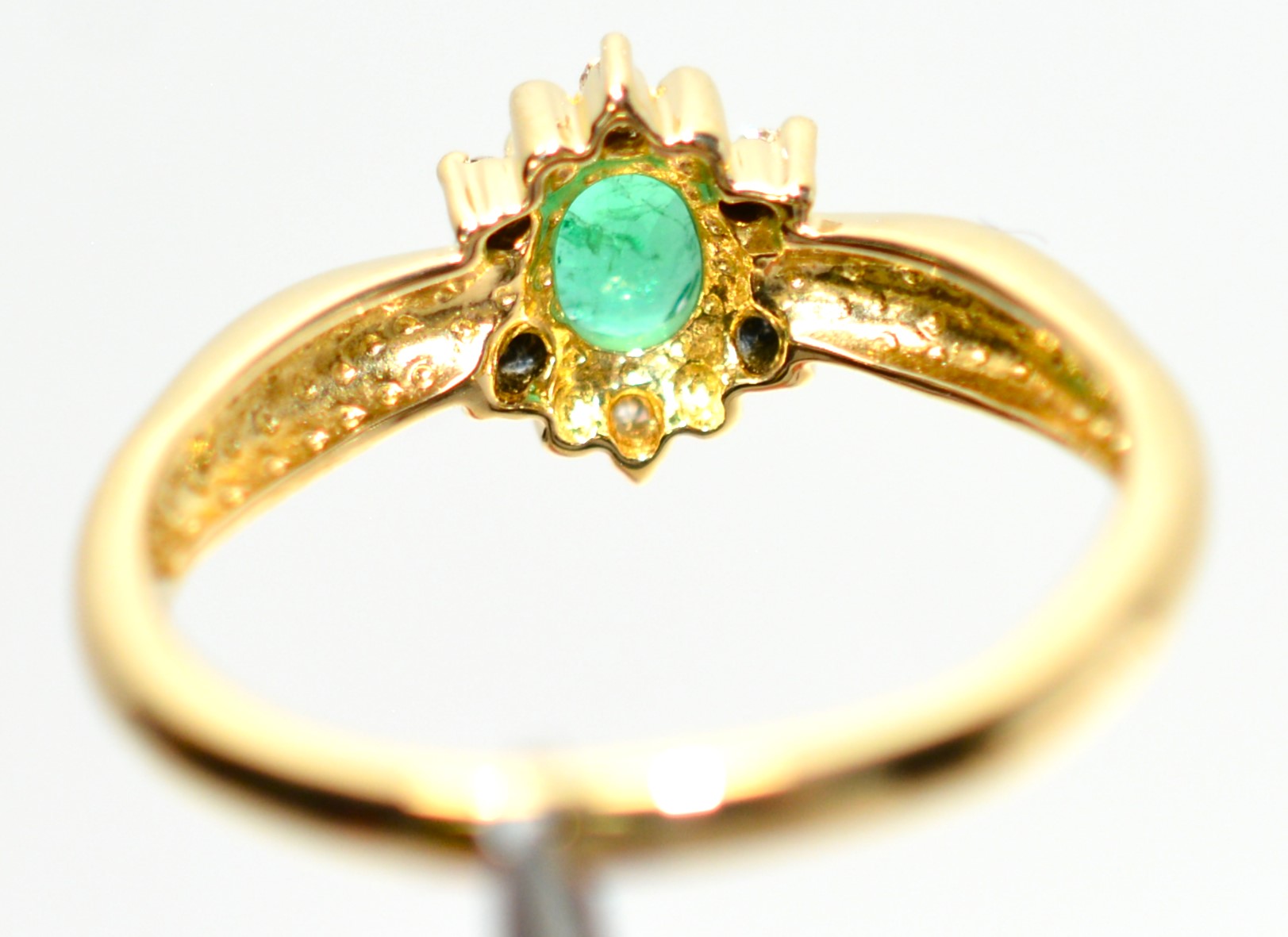 Natural Colombian Emerald & Diamond Ring 18K Solid Gold .34tcw Cluster Ring Statement Ring Vintage Ring Emerald Ring May Birthstone Ring