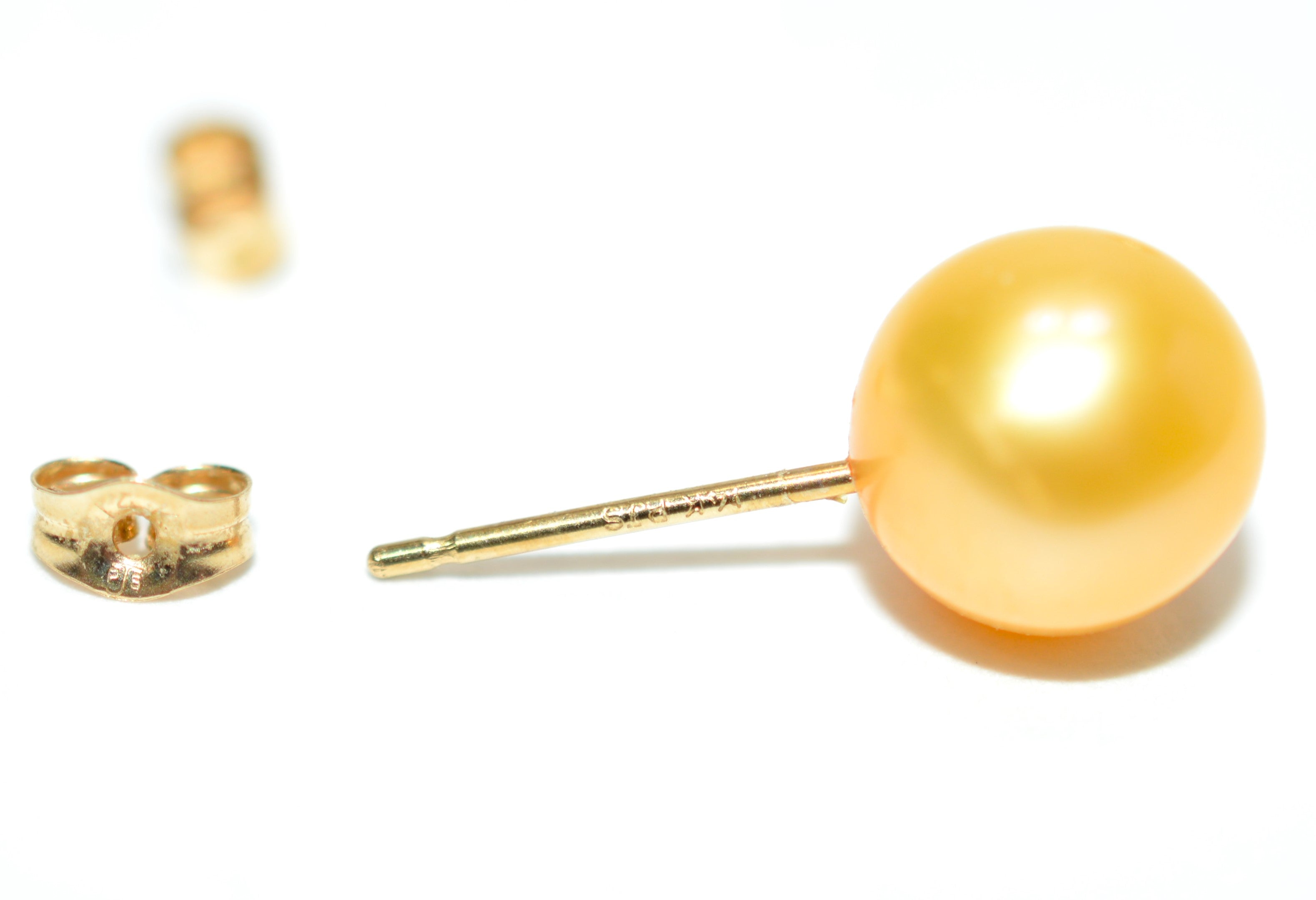 Natural South Sea Pearl Earrings 14K Solid Gold Earrings Solitaire Stud Earrings Gold Pearl Statement Earrings Vintage Earrings Estate