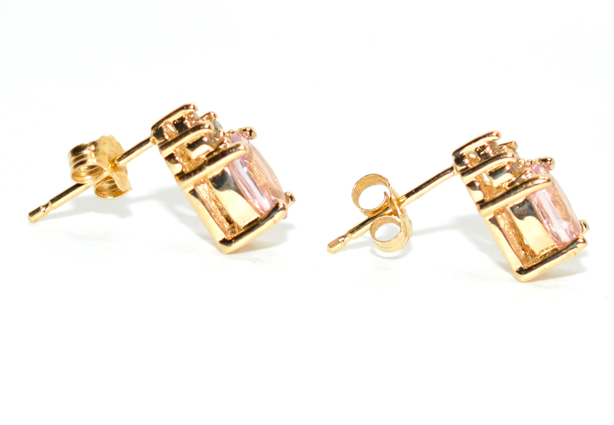 Natural Padparadscha Sapphire & Diamond Earrings 14K Gold 1.02tcw Stud Earrings Pink Sapphire Earrings September Birthstone Earrings Ceylon
