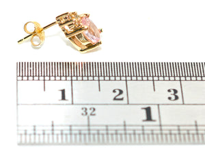 Natural Padparadscha Sapphire & Diamond Earrings 14K Gold 1.02tcw Stud Earrings Pink Sapphire Earrings September Birthstone Earrings Ceylon
