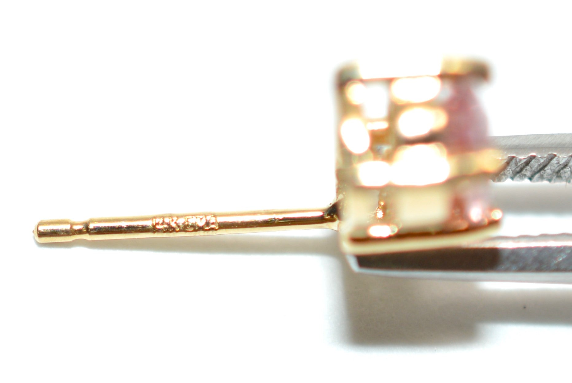 Natural Padparadscha Sapphire & Diamond Earrings 14K Gold 1.02tcw Stud Earrings Pink Sapphire Earrings September Birthstone Earrings Ceylon