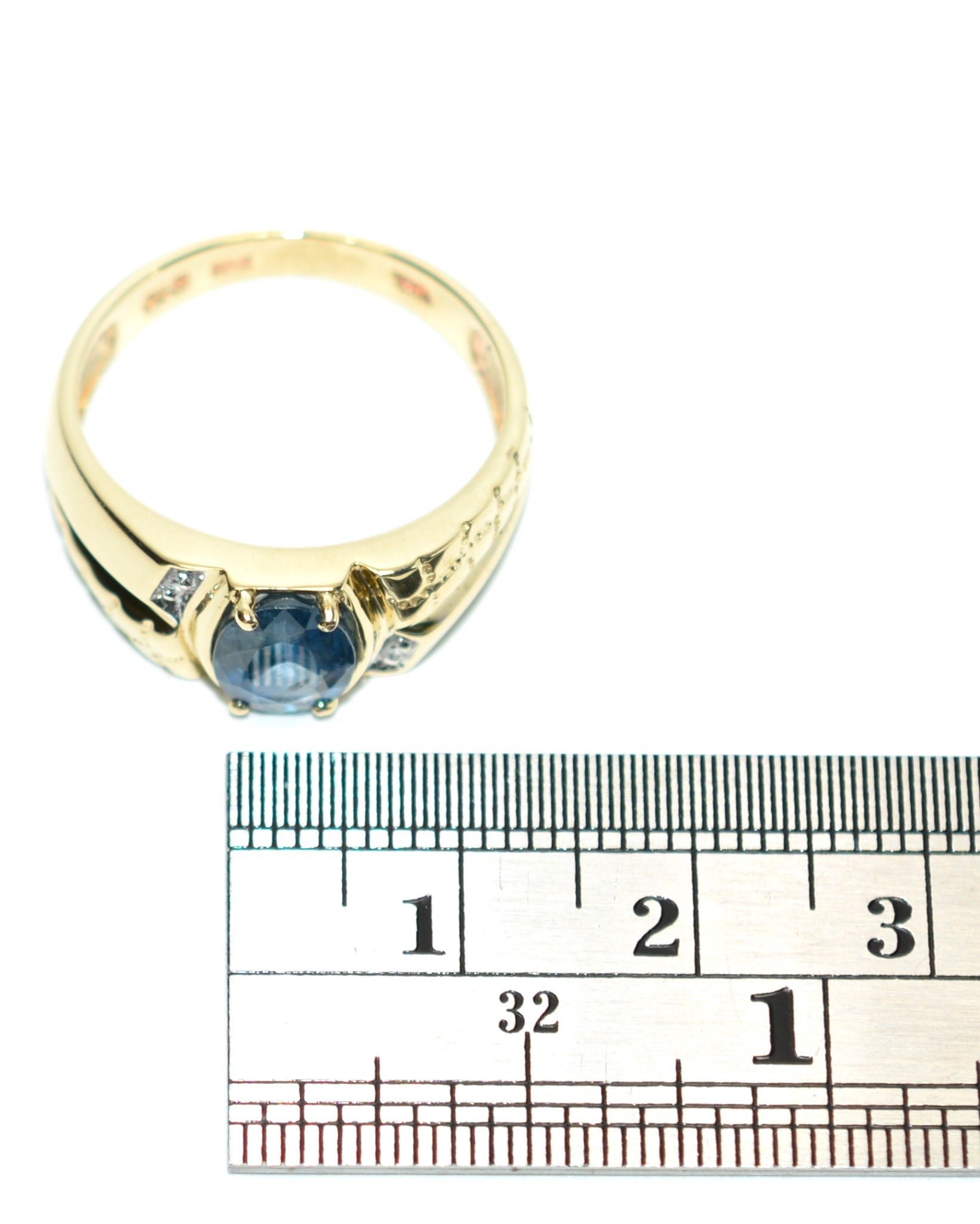 Natural Ceylon Sapphire & Diamond Ring 10K Solid Gold 1.52tcw Mens Ring Gents Ring Vintage Ring Cocktail Ring Blue Statement Ring Birthstone