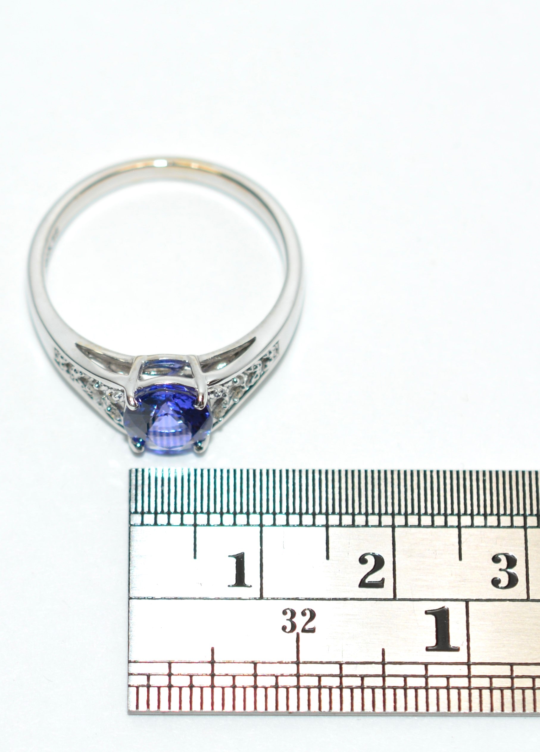 Certified Natural D'Block Tanzanite & Diamond Ring 18K White Gold 1.72tcw Engagement Ring Statement Ring Cocktail Ring Womens Ring Pave Ring