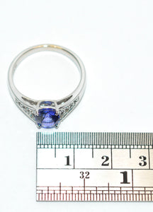 Certified Natural D'Block Tanzanite & Diamond Ring 18K White Gold 1.72tcw Engagement Ring Statement Ring Cocktail Ring Womens Ring Pave Ring