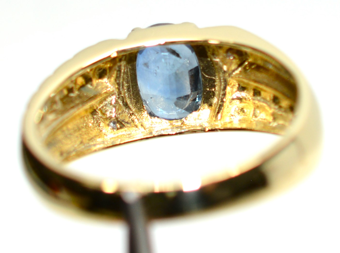 Natural Ceylon Sapphire & Diamond Ring 10K Solid Gold 1.52tcw Mens Ring Gents Ring Vintage Ring Cocktail Ring Blue Statement Ring Birthstone