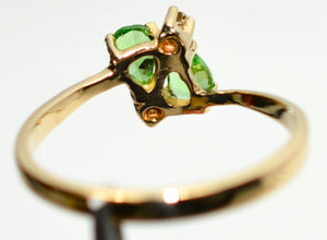 Natural Tsavorite Garnet & Diamond Ring 14K Solid Gold .43tcw Engagement Ring Green Gemstone Ring Pear January Birthstone Ring Garnet Ring