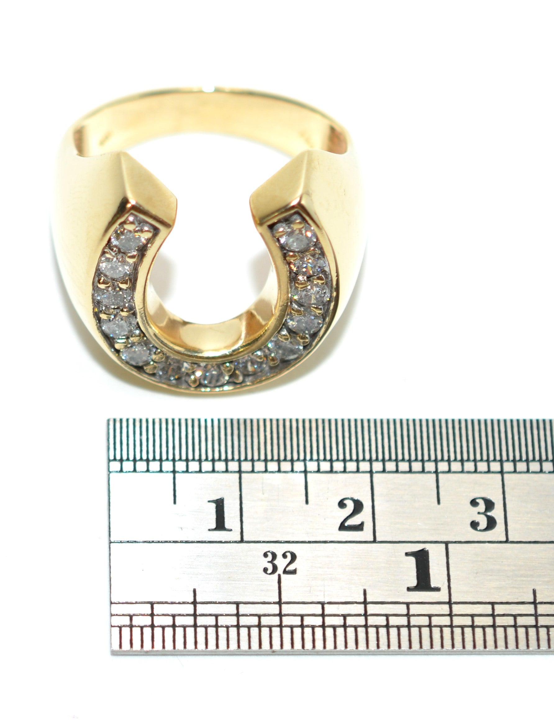 Natural Diamond Ring 10K Solid Gold .78tcw Mens Ring Cluster Ring Horseshoe Ring Statement Ring Estate Jewelry Fine Vintage Ring