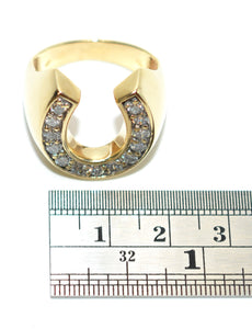 Natural Diamond Ring 10K Solid Gold .78tcw Mens Ring Cluster Ring Horseshoe Ring Statement Ring Estate Jewelry Fine Vintage Ring