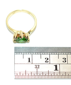 Natural Tsavorite Garnet & Diamond Ring 14K Solid Gold .85tcw Trillion Ring Green Ring Gemstone Ring Garnet Ring Tsavorite Ring Estate Ring