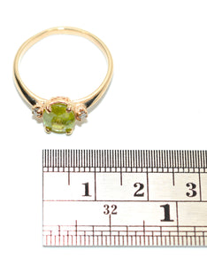 Natural Sphene & Diamond Ring 14K Solid Gold Ring 1.50tcw Gemstone Ring Titanite Ring Solitaire Ring Yellow Ring Green Ring Womens Ring Jewelry