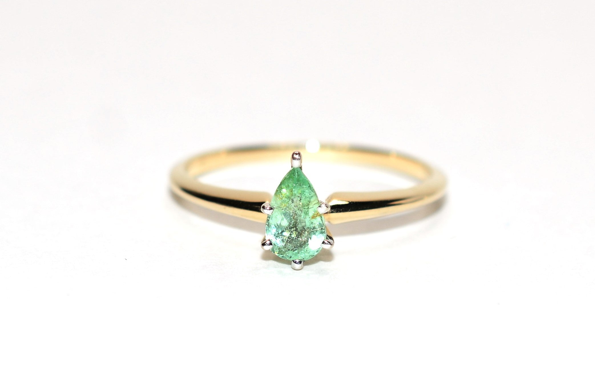 Natural Paraiba Tourmaline Ring 14K Solid Gold .40ct Engagement Ring Gemstone Ring Solitaire Ring Birthstone Ring Stackable Ring Promise