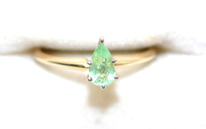 Natural Paraiba Tourmaline Ring 14K Solid Gold .40ct Engagement Ring Gemstone Ring Solitaire Ring Birthstone Ring Stackable Ring Promise