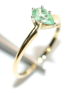 Natural Paraiba Tourmaline Ring 14K Solid Gold .40ct Engagement Ring Gemstone Ring Solitaire Ring Birthstone Ring Stackable Ring Promise